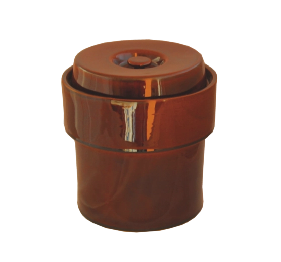 Hermetische keramische fermentatiepot 5 l – honingkleurige glazuur