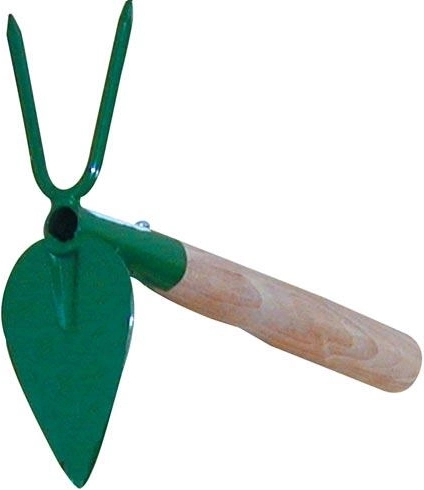 Schoffel hartvormig met twee punten met steel 24 cm