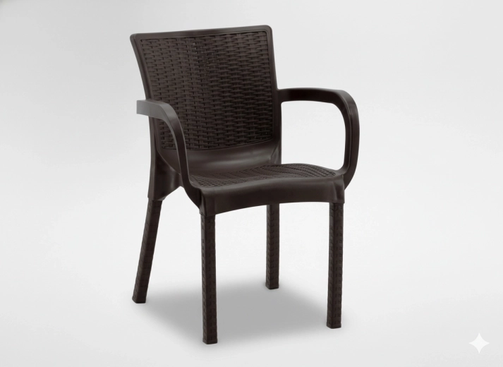 Tuinfauteuil met rotanlook, bruin, 60 × 60 × 82 cm