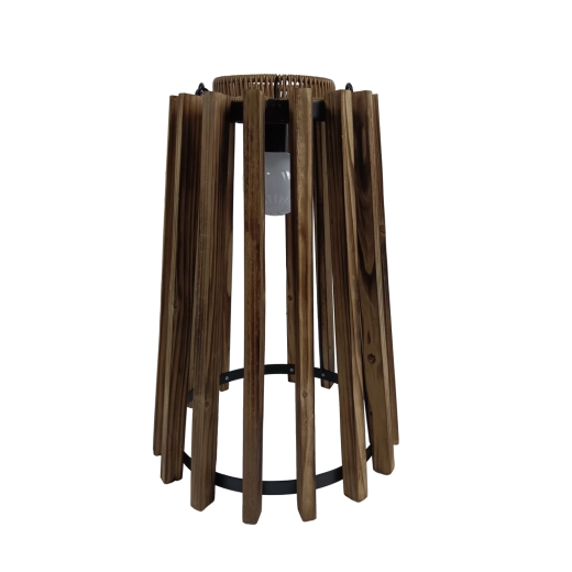 Houten LED-zonnelampion 47 cm