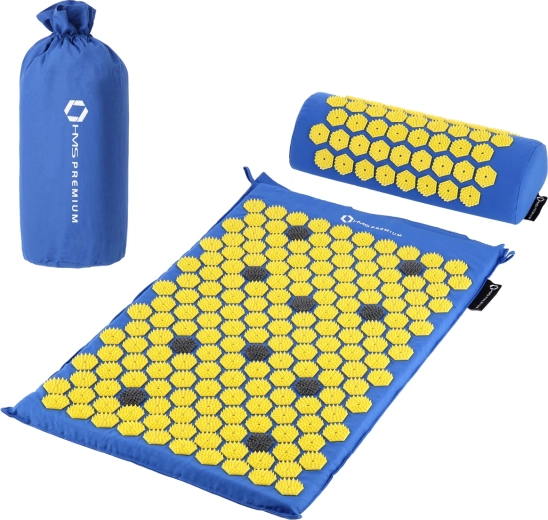 Acupressuurset HMS Premium AKM01 – massage­mat en kussen, blauw