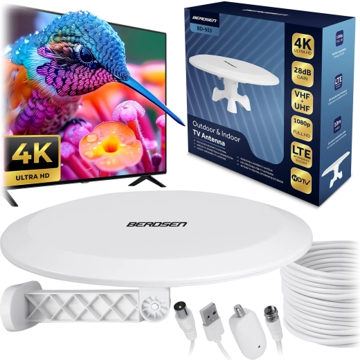 Binnen- en buiten-TV-antenne BERDSEN Ultra HD 4K wit