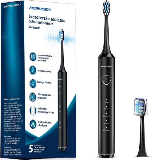 Sonicare tandenborstel Berdsen Sonica B5 zwart