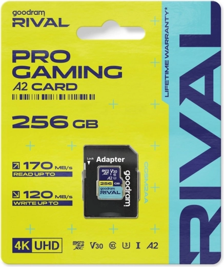 Goodram Rival microSD-kaart 256 GB UHS-I V30 U3 C10 A2 170/120 MB/s