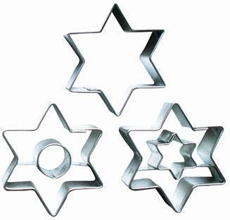 Set roestvrijstalen uitsteekvormpjes Ster, 3-delig