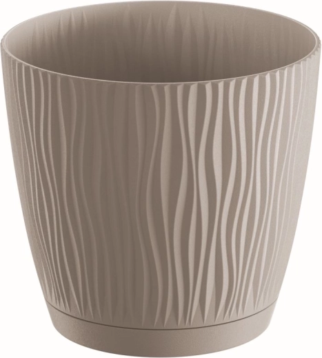 Bloempot Sandy P met schotel 14,9 cm mokka