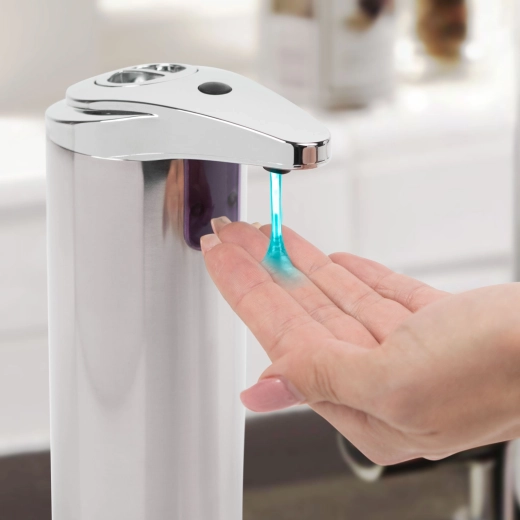 Automatische contactloze zeepdispenser 220 ml, chroomkleurig