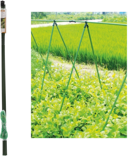 Tuinwand met steunpalen en net 1,8 m, diameter 11 mm (1,8 × 3,2 m)