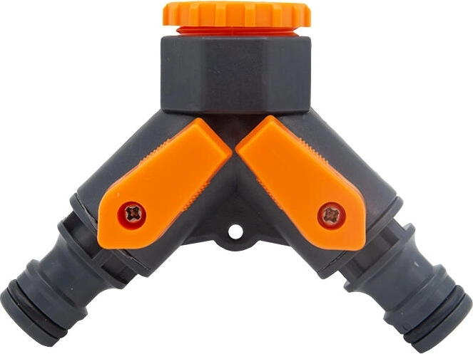 Tuin Y-watersplitser met kranen, 2-weg 1/2" en 3/4"