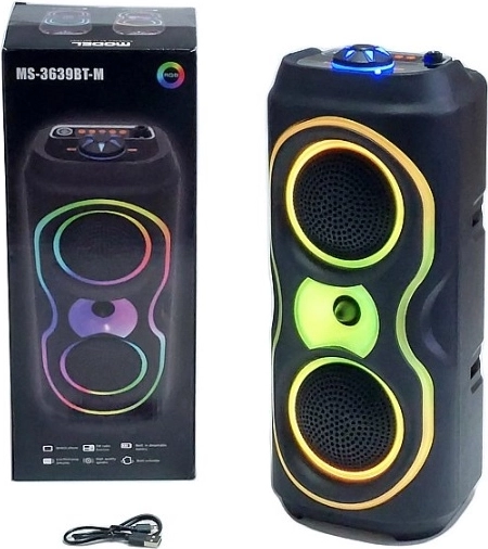 Draagbare bluetoothspeaker met RGB-verlichting, USB en FM-radio