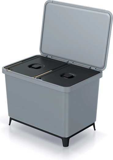 Afvalscheidingsbak 2×23 l lichtgrijs