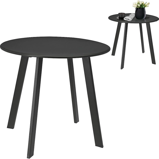 Ronde metalen balkon tafel 50 × 45 cm, grijs