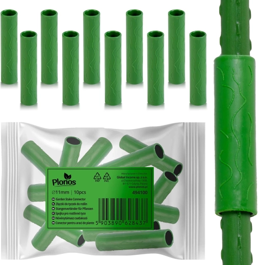 Groene koppelingen voor stokken 11 mm – 10 stuks