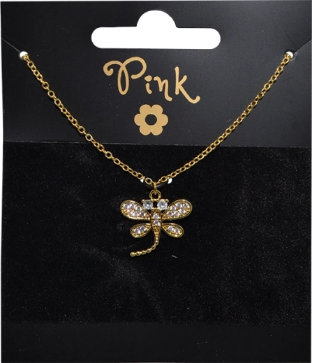 Vergulde ketting met libelle-hanger