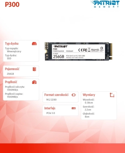 SSD-schijf P300 256GB M.2 PCIe
