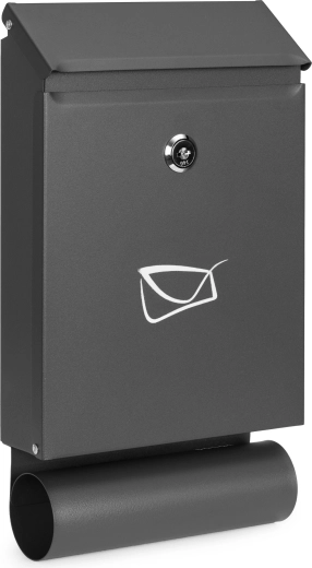 Wandbrievenbus met krantenhouder van verzinkt staal, antraciet ModernHome