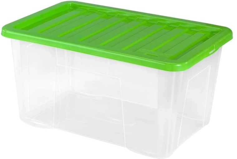 Kunststof opbergbox met deksel HEIDRUN Quasar 60 l