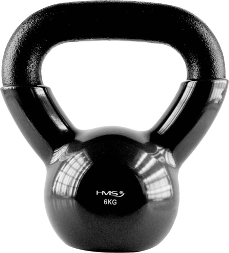 Kettlebell HMS 6 kg met vinyloppervlak, zwart