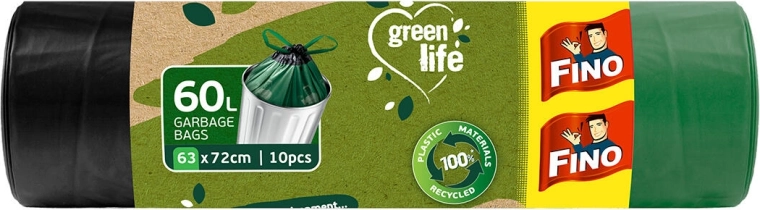 Aantrekbare bio vuilniszakken 60 l, groen (10 stuks)