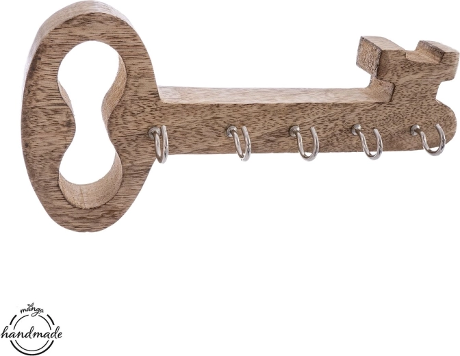 Houten sleutelhouder Mango met 5 haken