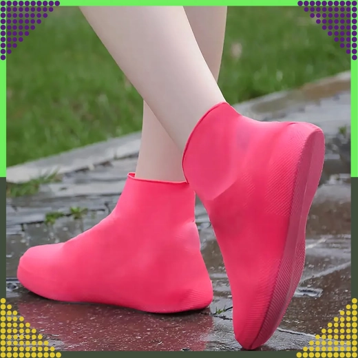 Waterdichte siliconen overschoenen S – antislip beschermcovers voor in de regen, roze