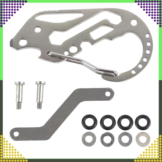 Multifunctionele karabijnhaak voor sleutels – compacte RVS multitool