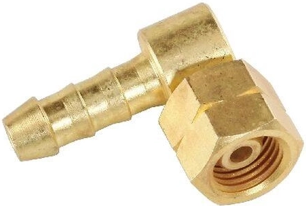 Tuleind met moer G1/4"L voor slang 8 mm, zij-aftakking 90°