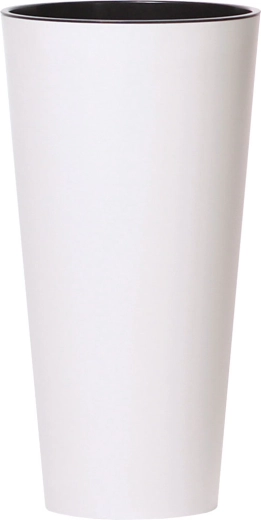 Bloempot Tubus Slim met inzet, wit mat, 15 cm