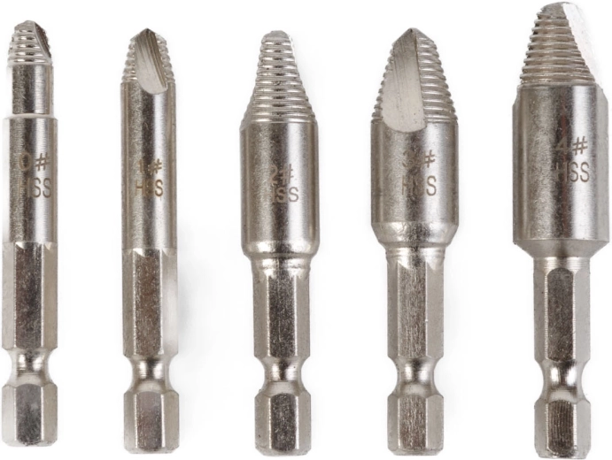 Set extractors voor beschadigde schroeven 0–4, 5 stuks
