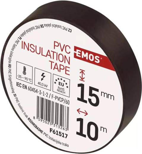 Isolerende PVC-tape 15 mm × 10 m bruin