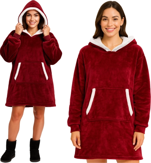 Ruhhy oversized dekenhoodie met capuchon XXL rood