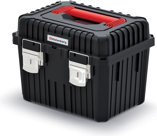 Kistenberg Heavy gereedschapskoffer met metalen vergrendelingen, 445 × 360 × 337 mm, zwart