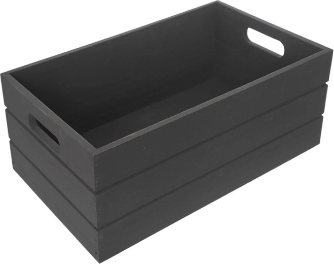 Houten opbergkrat 26 × 16 × 11 cm, zwart