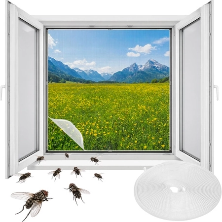 Raamhor Repest 160 × 130 cm wit met zelfklevende klittenband