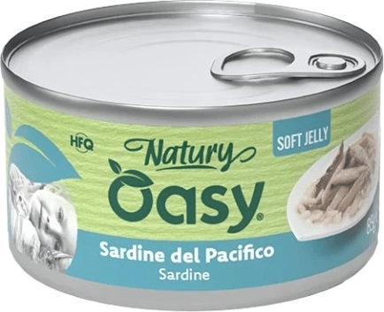 Oasy Natury Soft Jelly sardine 85 g – aanvullend voer voor volwassen katten