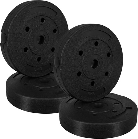 Set schijven 4 × 5 kg TRIZAND – bituminele gewichten voor halterstang en dumbbells