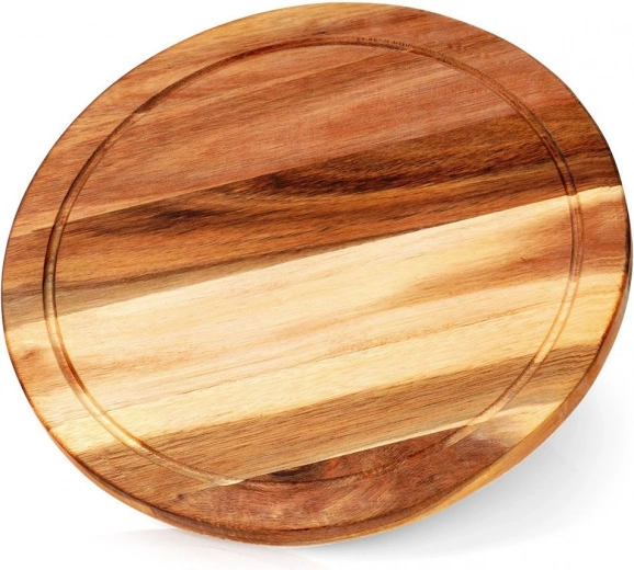 Rond acaciahouten snij- en serveerplank 30 cm