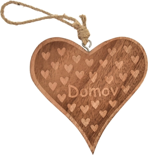 Hangdecoratie hart mango Thuis 15 × 2 × 15 cm
