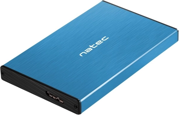 Externe aluminium behuizing voor 2,5" HDD/SSD USB 3.0 UASP – blauw