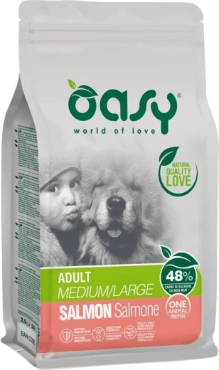 Oasy One Animal Protein Adult Medium/Large zalm 2,5 kg