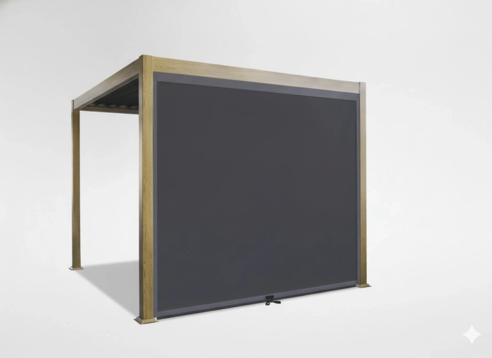 Zijrolgordijn voor aluminium pergola 276 cm, handmatig