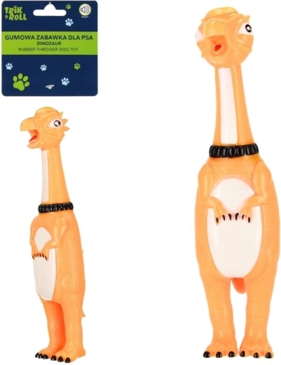 Piepende rubberen dinosaurus voor de hond