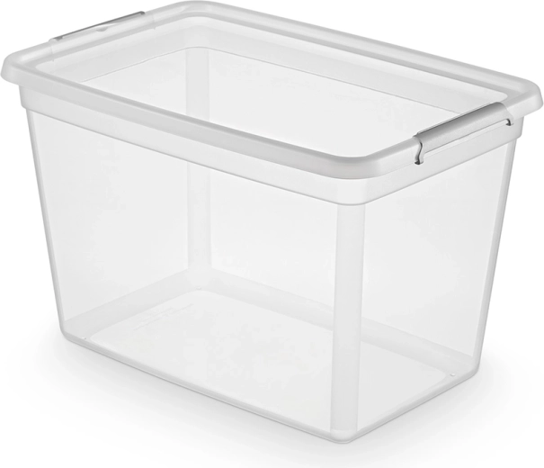 Basestore opbergbox met deksel en clips 60 l (58 × 39 × 35 cm)