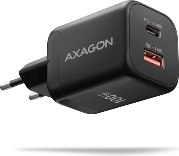 AXAGON GaN-netlader 100 W met twee poorten: USB-C en USB-A