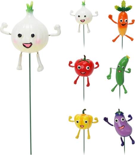 Decoratieve tuinsteker Groenten 68,5 cm – mix van 6 soorten