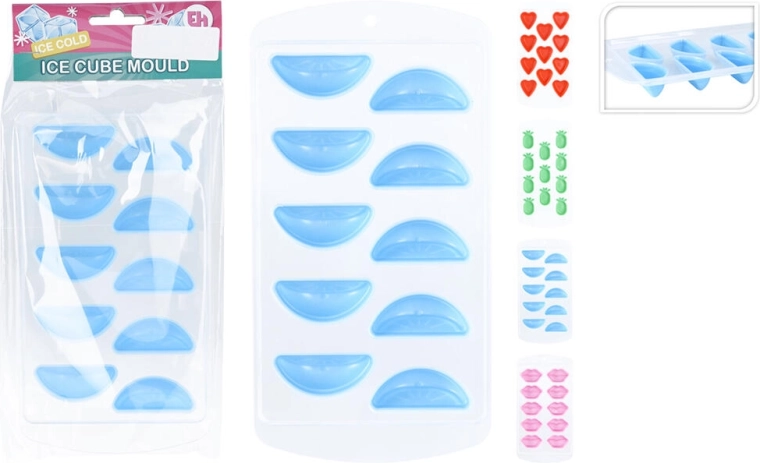 Siliconen ijsvorm – mix van hartjes, lippen, ananas en halve maan 21,5 × 11 × 2 cm