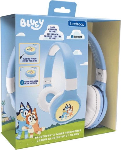Kinder draadloze koptelefoon BLUEY 2-in-1 met opvouwbaar ontwerp en volumebegrenzing