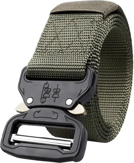 Tactische nylonriem met Quick Release-gesp groen