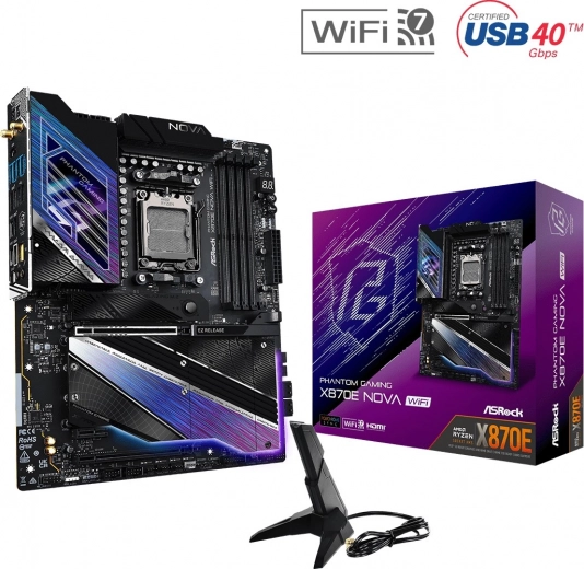 ASROCK X870 NOVA WIFI – ATX-moederbord voor AM5-socket met DDR5 en M.2