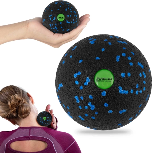 Massage- en fitnessbal van EPP 8 cm zwart-blauw NEO-SPORT